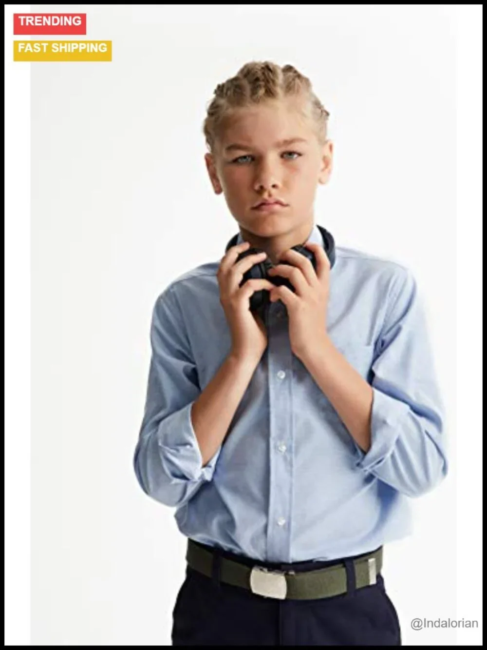 Boys Long Sleeve Oxford Button Down Shirt Standard Husky